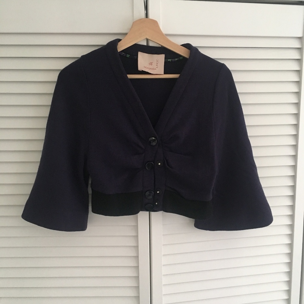 Roksanda Ilincic cropped wool bell sleeve cardigan